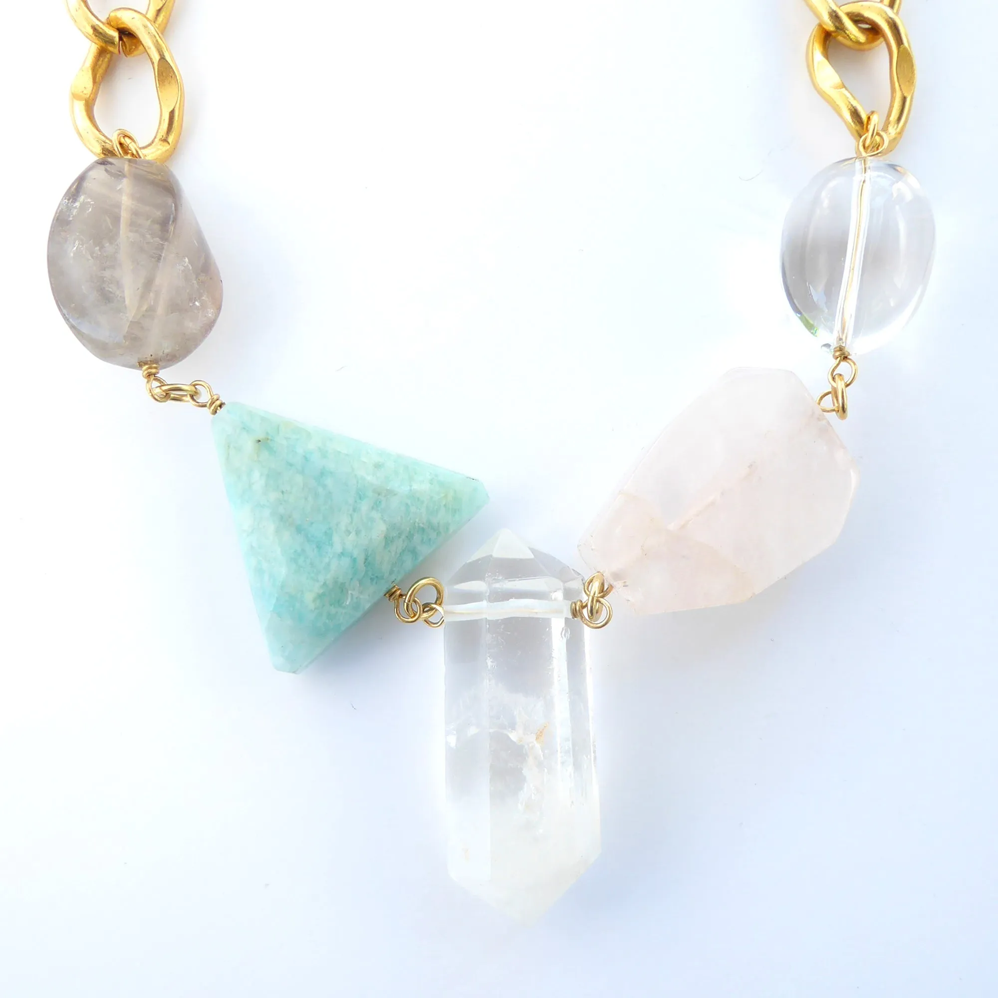 Geometric crystal necklace