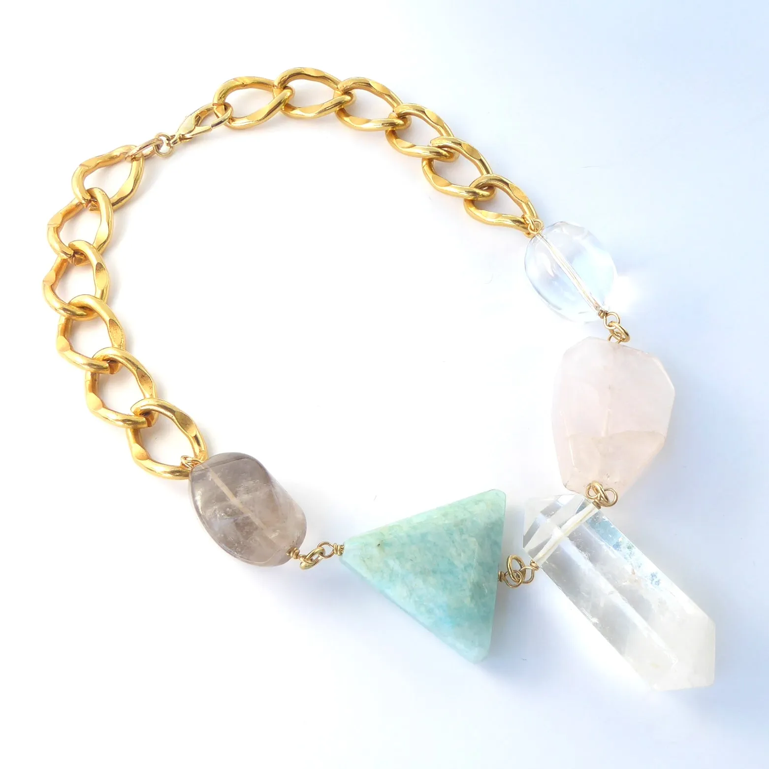 Geometric crystal necklace