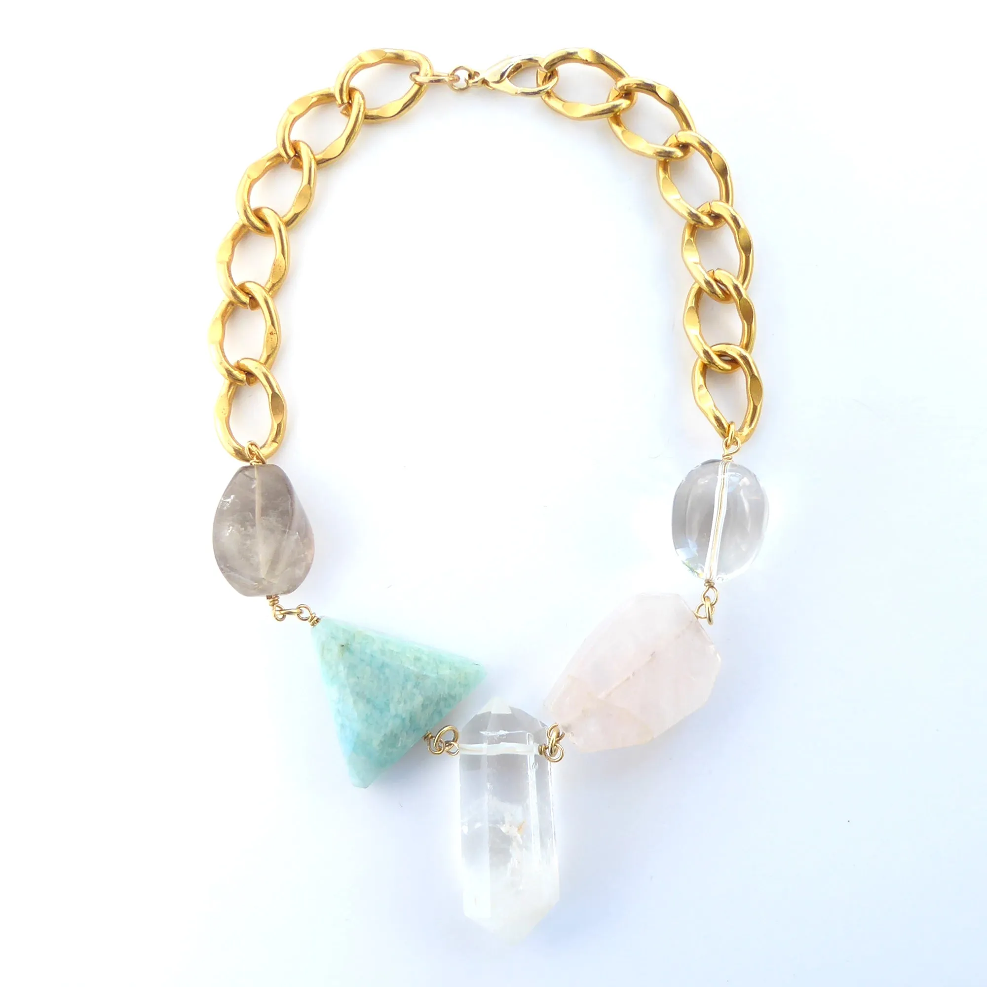 Geometric crystal necklace