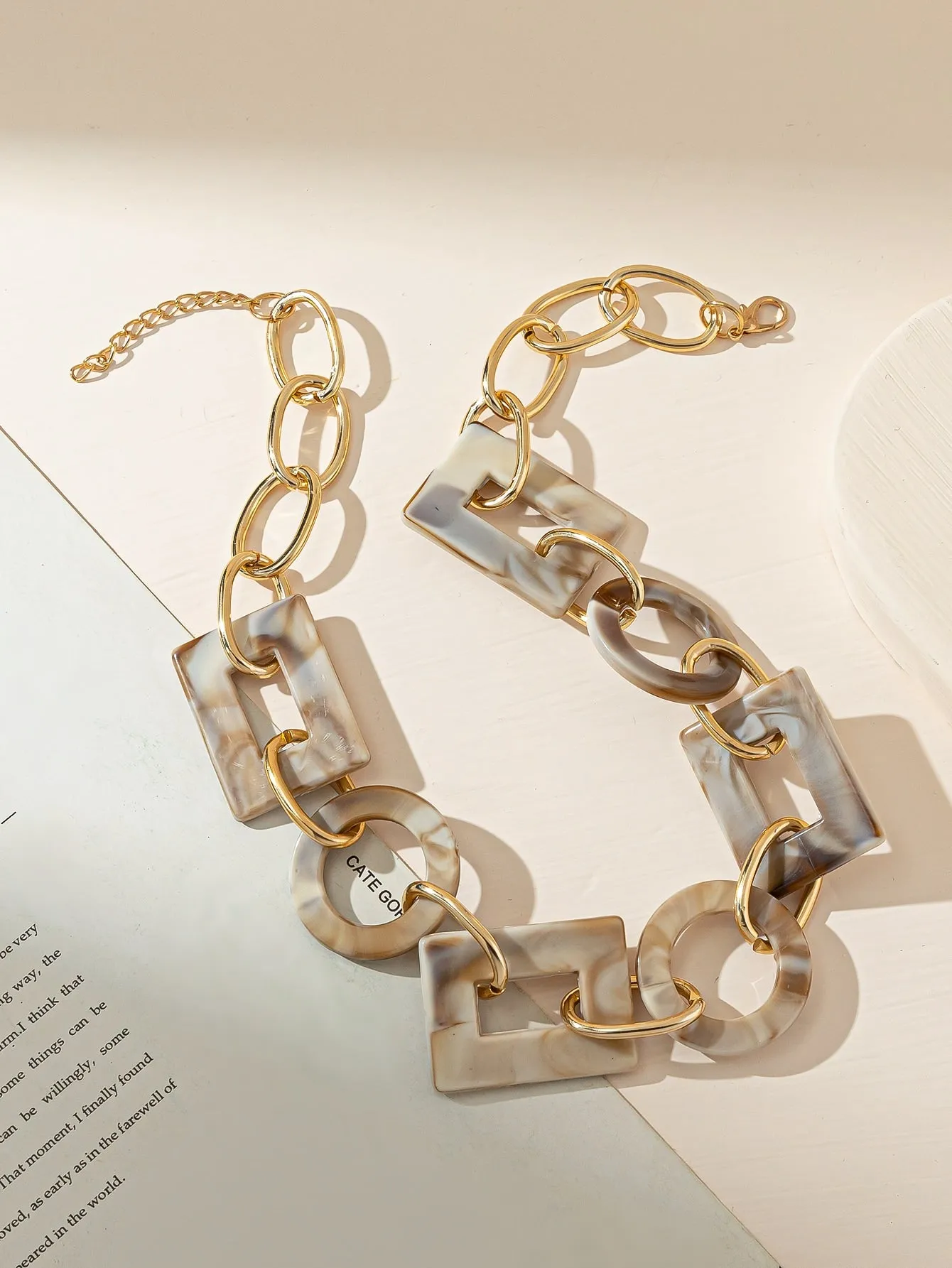 Geometric Decor Chain Necklace - Multicolor