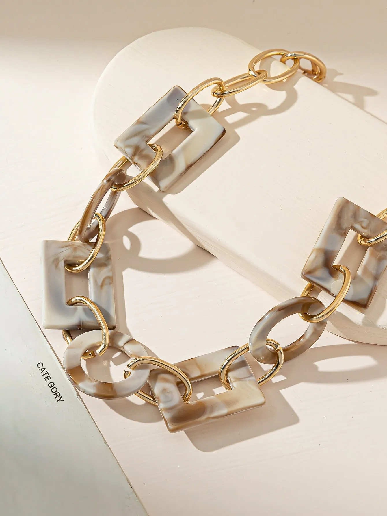 Geometric Decor Chain Necklace - Multicolor