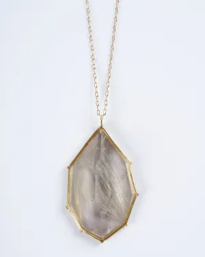 geometric rutile quartz necklace