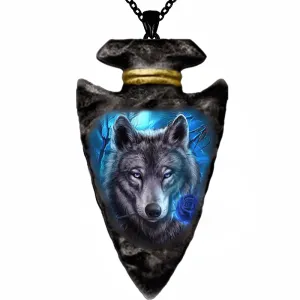 Geometric Triangle Rose Wolf Chain Pendant Necklace Punk Hip hop Men