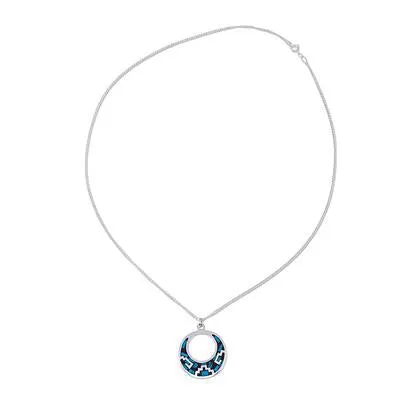 Geometric Turquoise Pendant Necklace