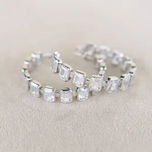 Gesuina Hoop Earrings in White Cubic Zirconia in White Gold
