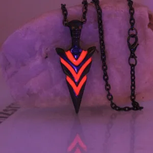Glow in the Dark Chain Arrow Pendant