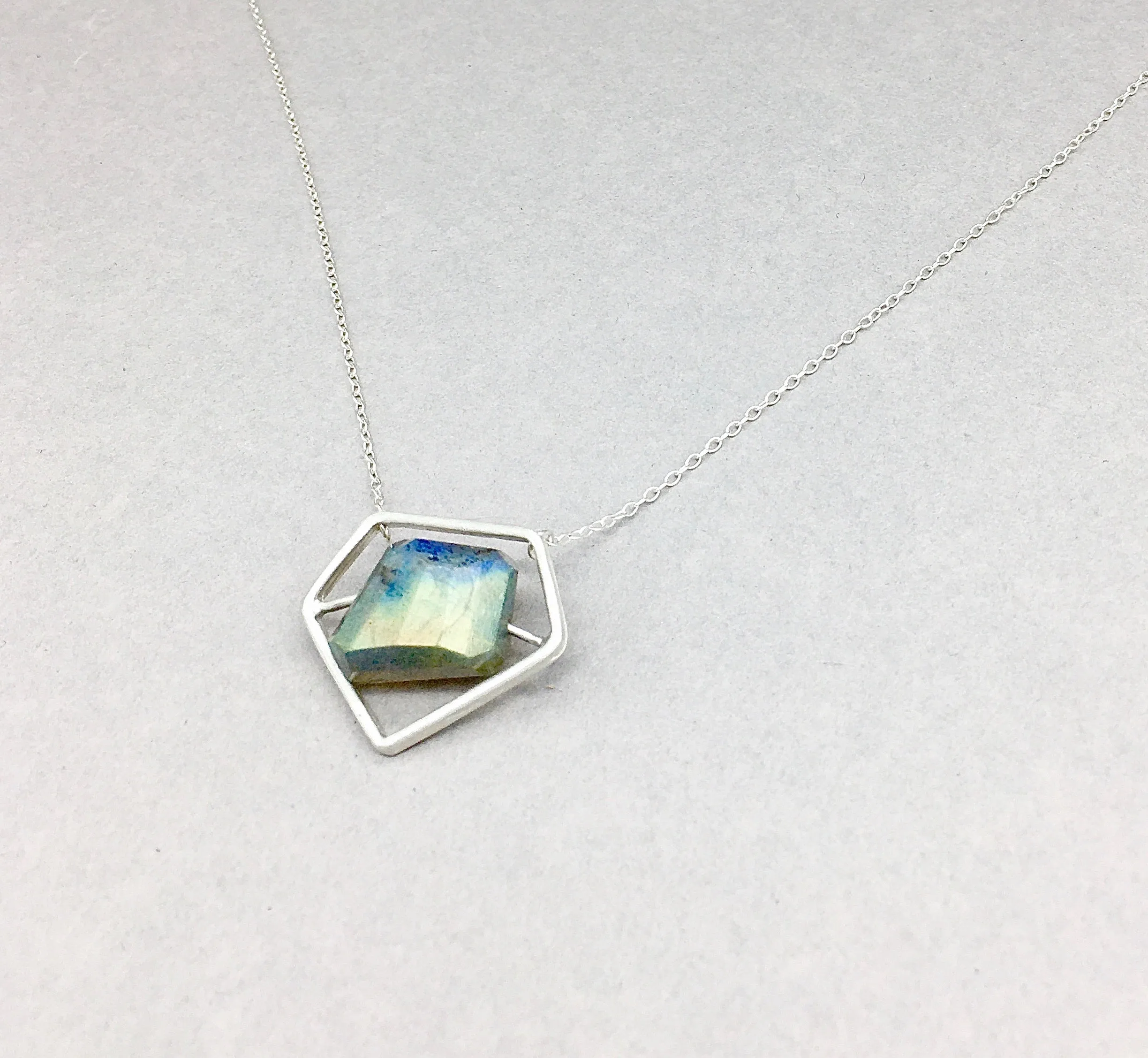 Goddess Power Pendant Handmade with Sterling Silver and Labradorite
