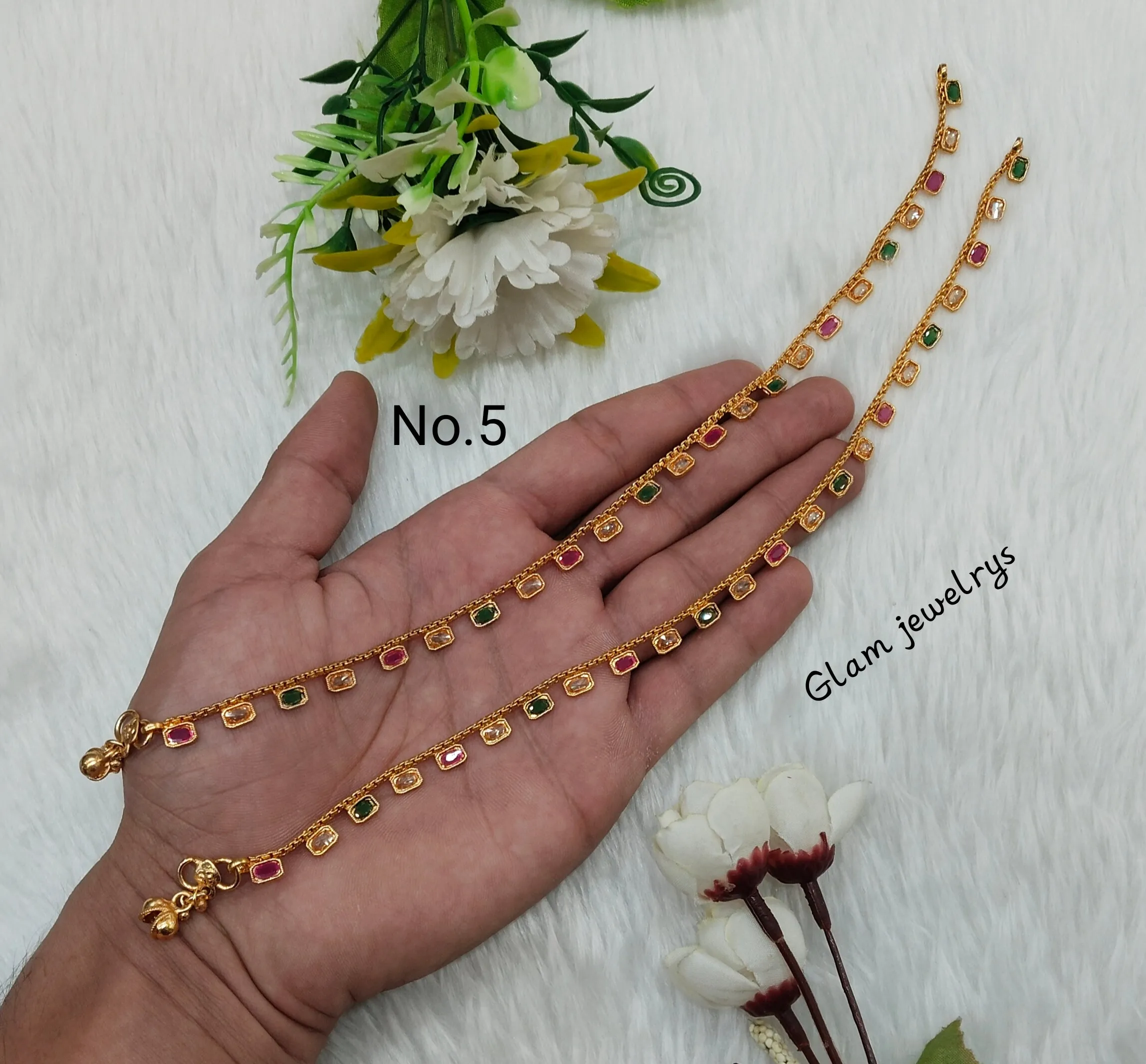 Gold Anklets Jhanjar Payal Indian Jewellery  Set