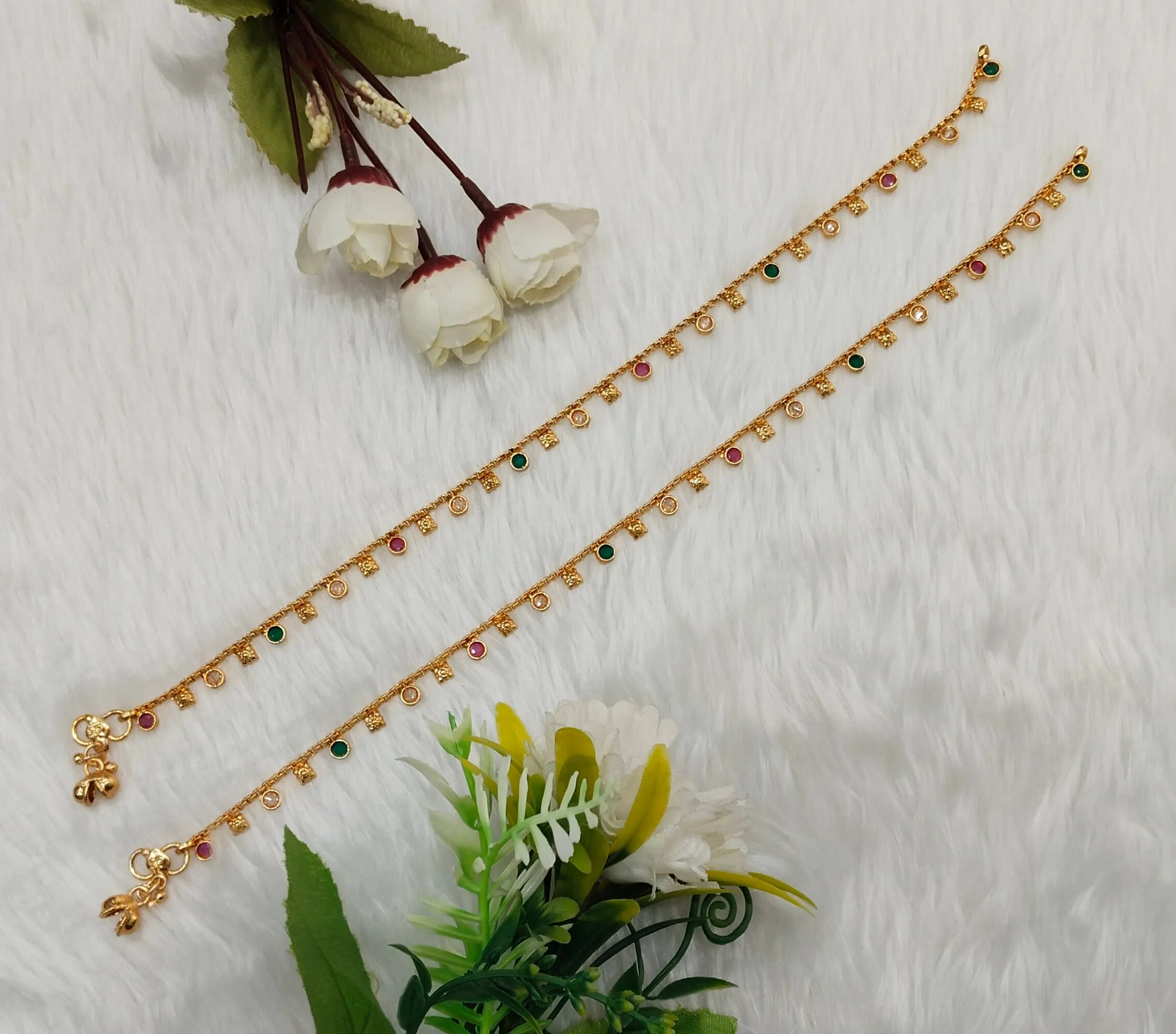 Gold Anklets Jhanjar Payal Indian Jewellery  Set