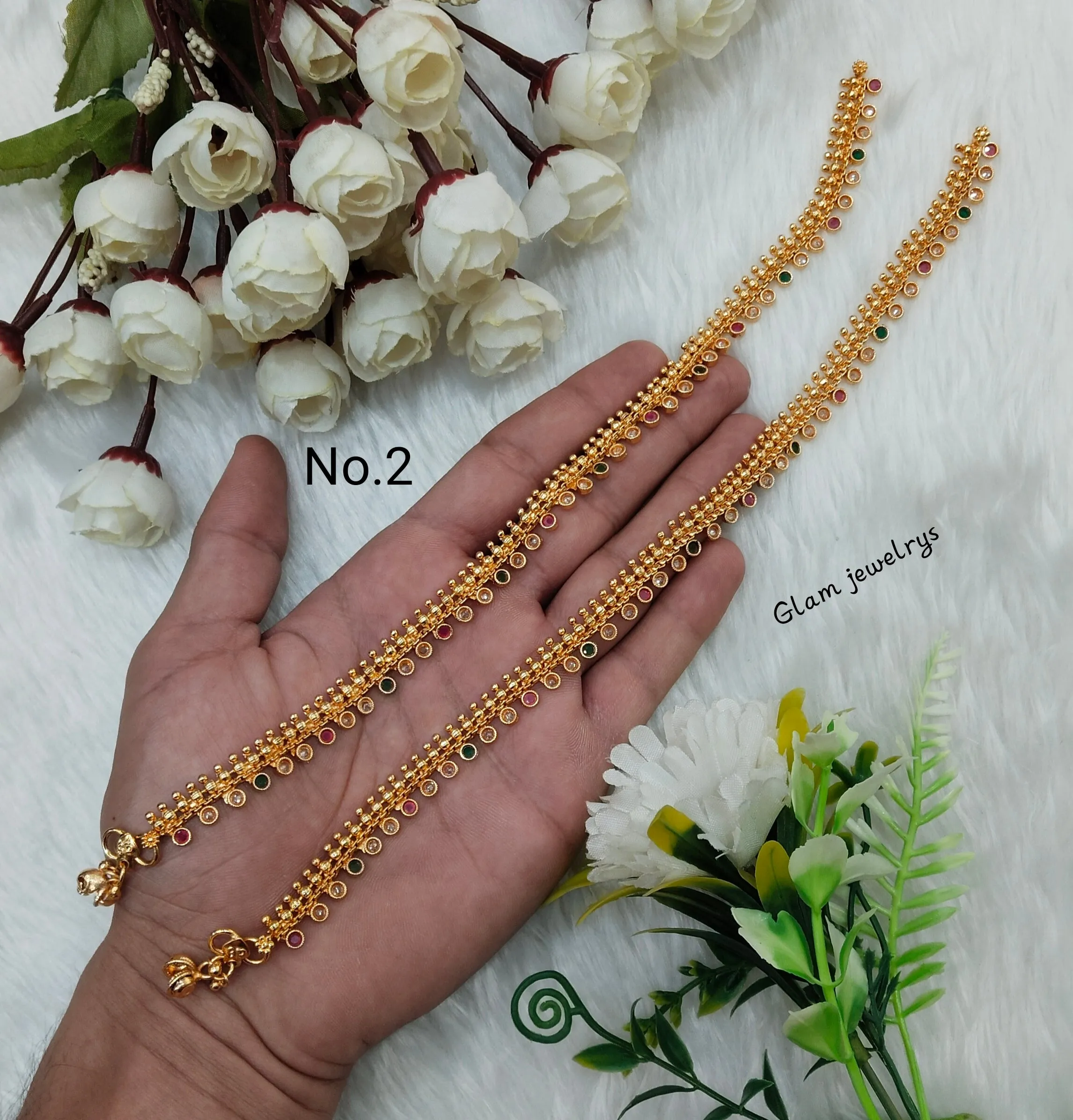 Gold Anklets Jhanjar Payal Indian Jewellery  Set