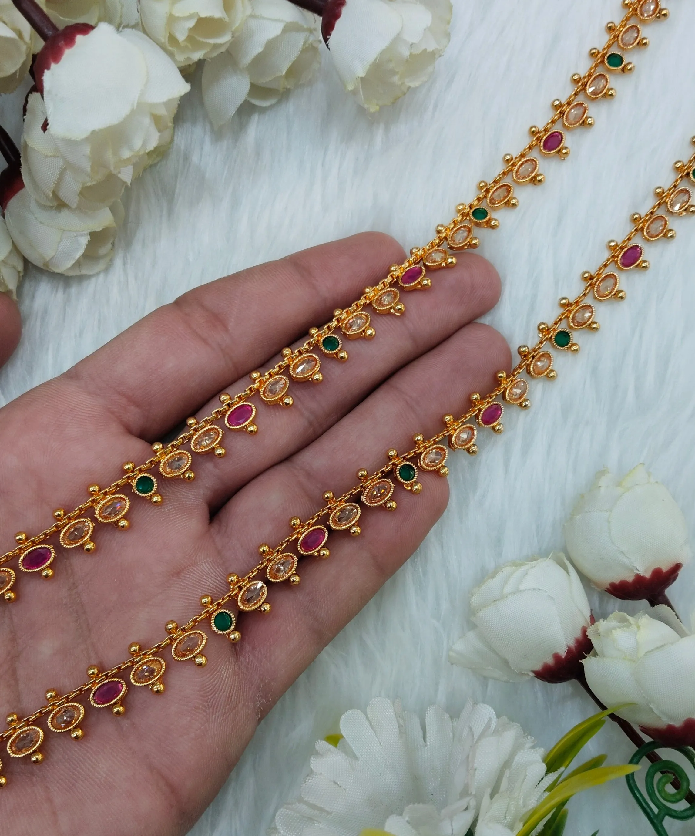Gold Anklets Jhanjar Payal Indian Jewellery  Set