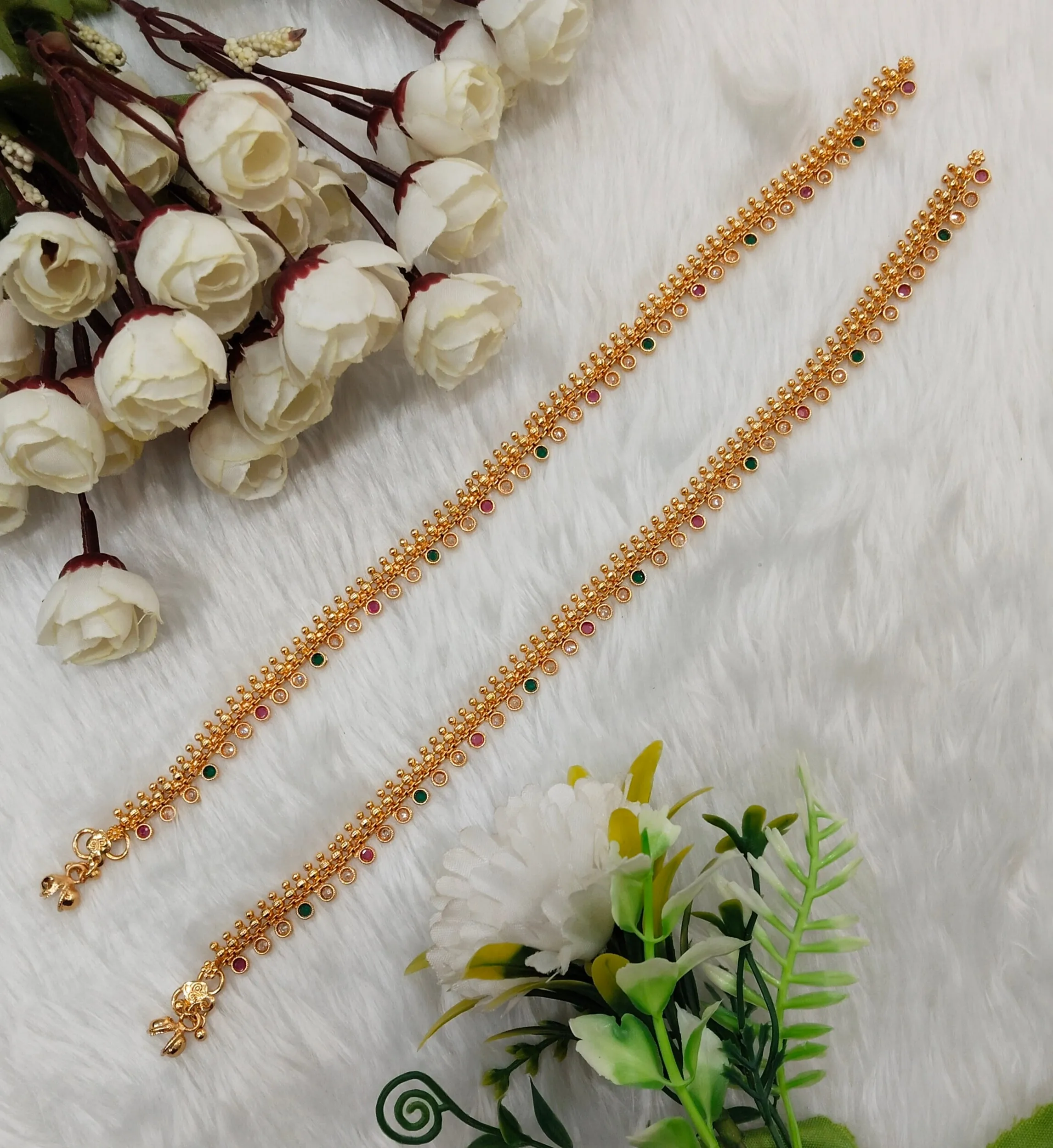 Gold Anklets Jhanjar Payal Indian Jewellery  Set