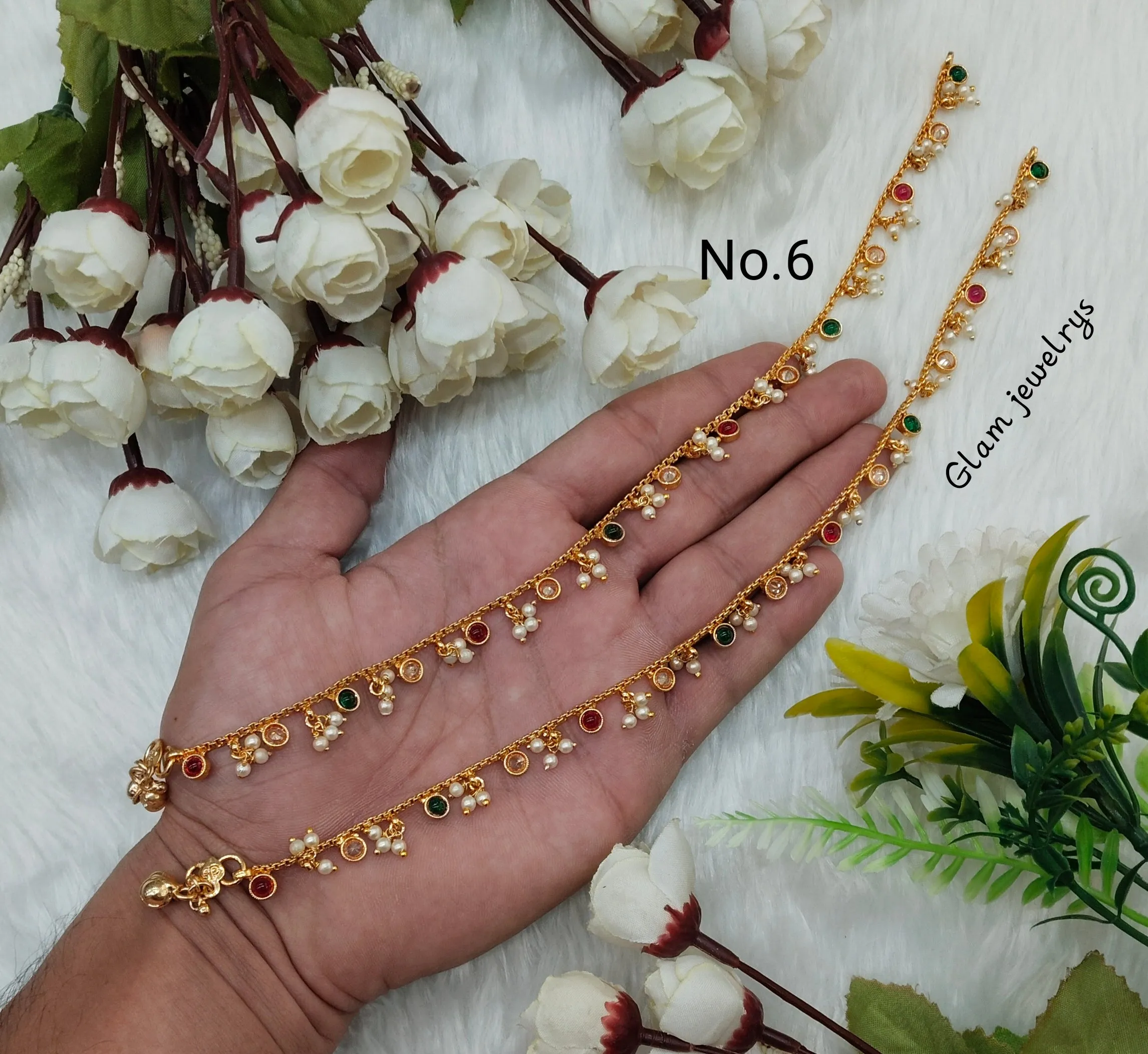 Gold Anklets Jhanjar Payal Indian Jewellery  Set