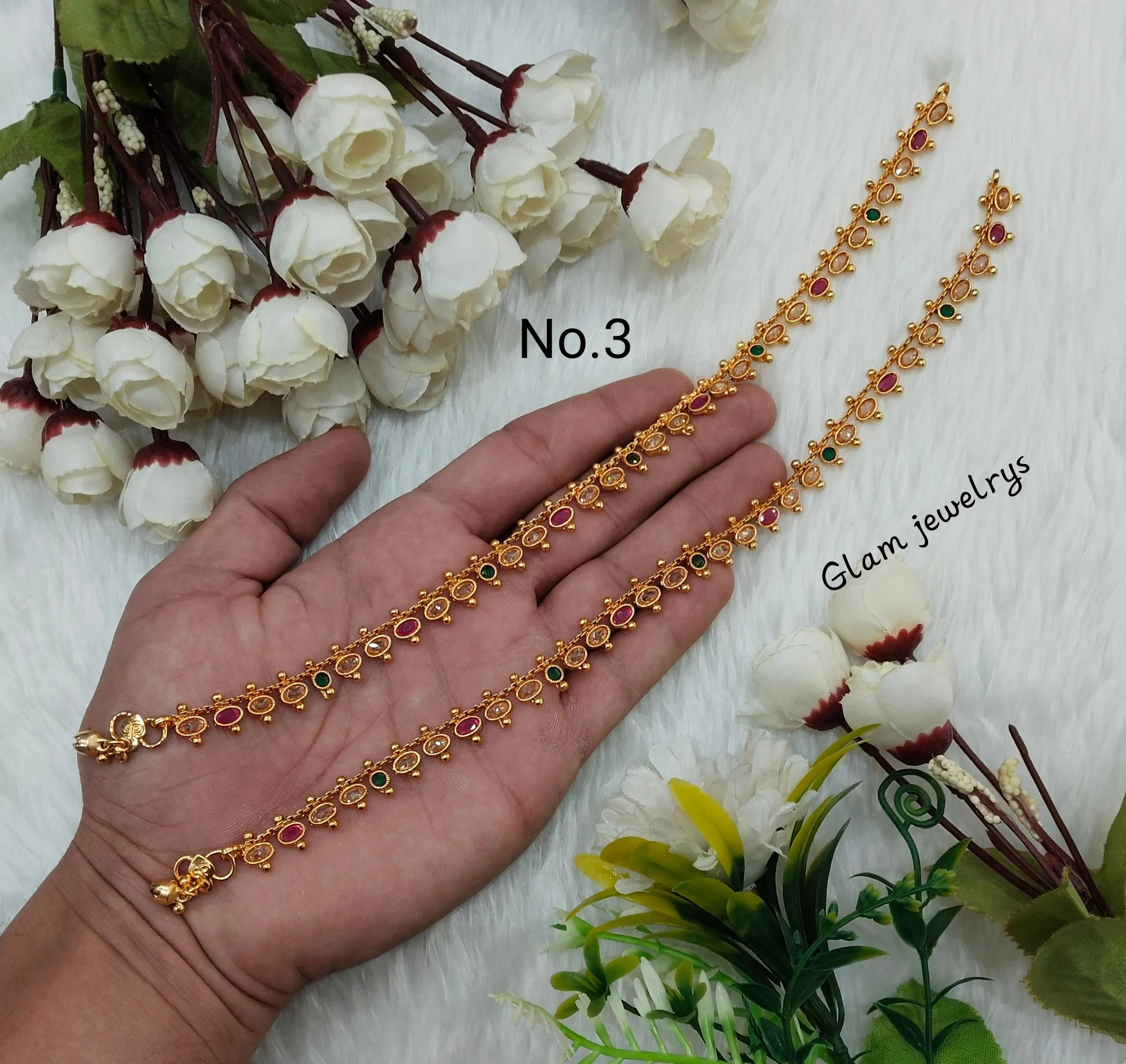 Gold Anklets Jhanjar Payal Indian Jewellery  Set