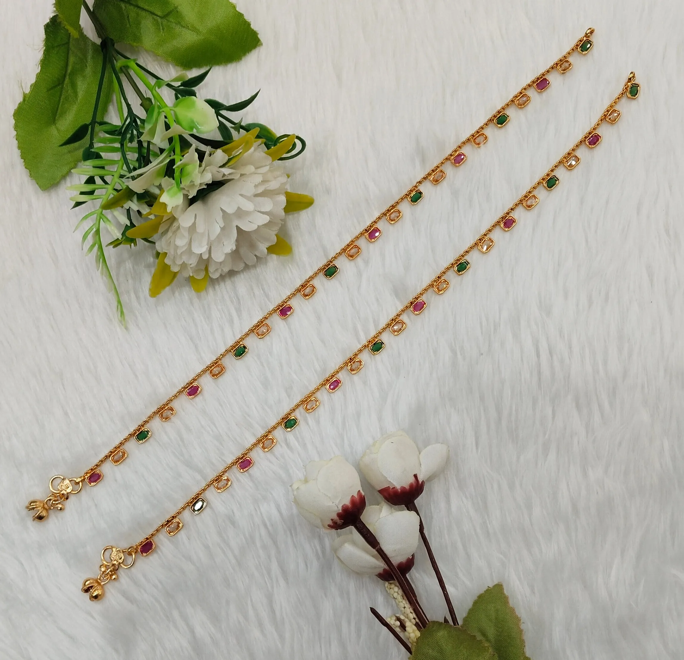 Gold Anklets Jhanjar Payal Indian Jewellery  Set