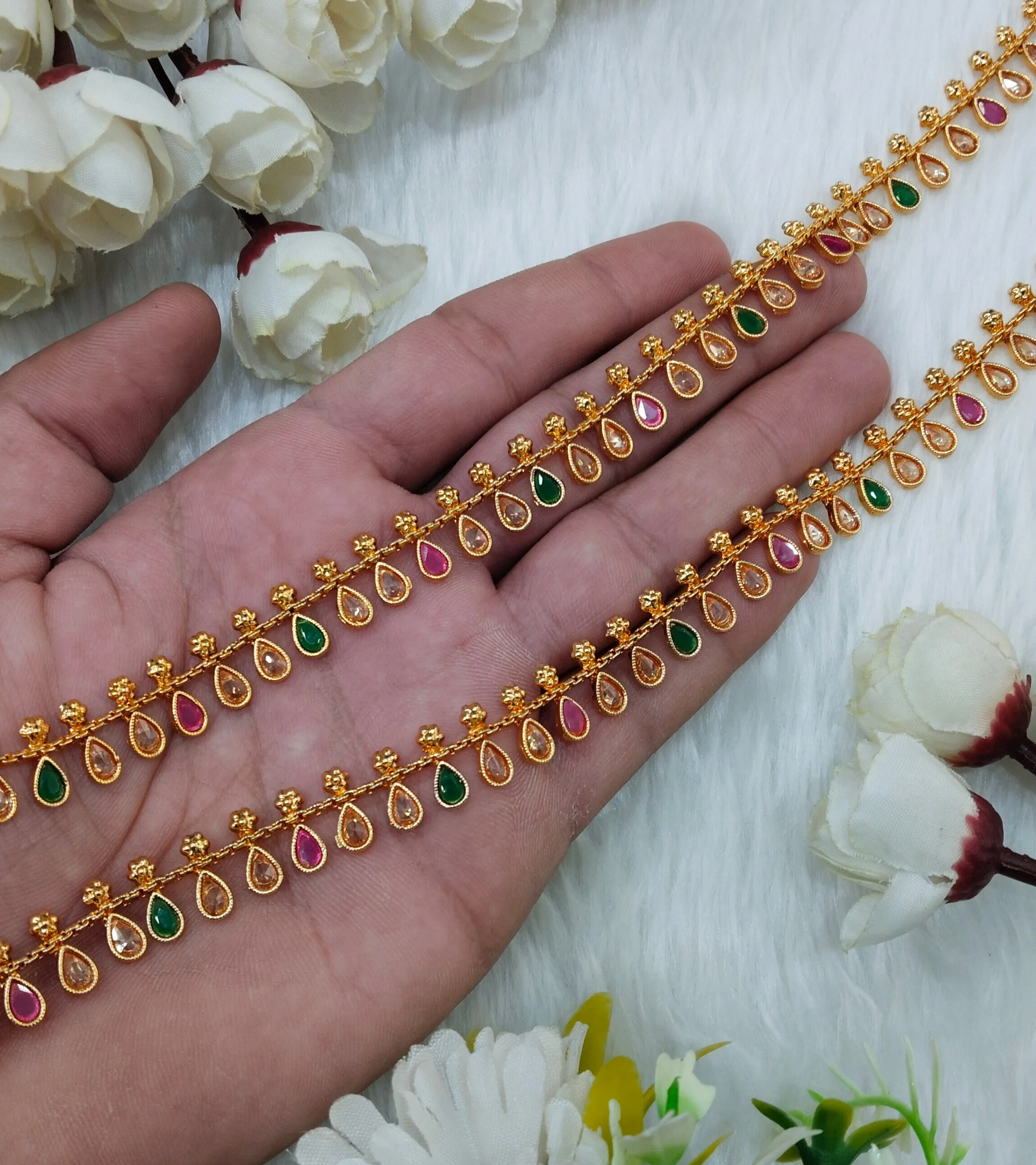 Gold Anklets Jhanjar Payal Indian Jewellery  Set