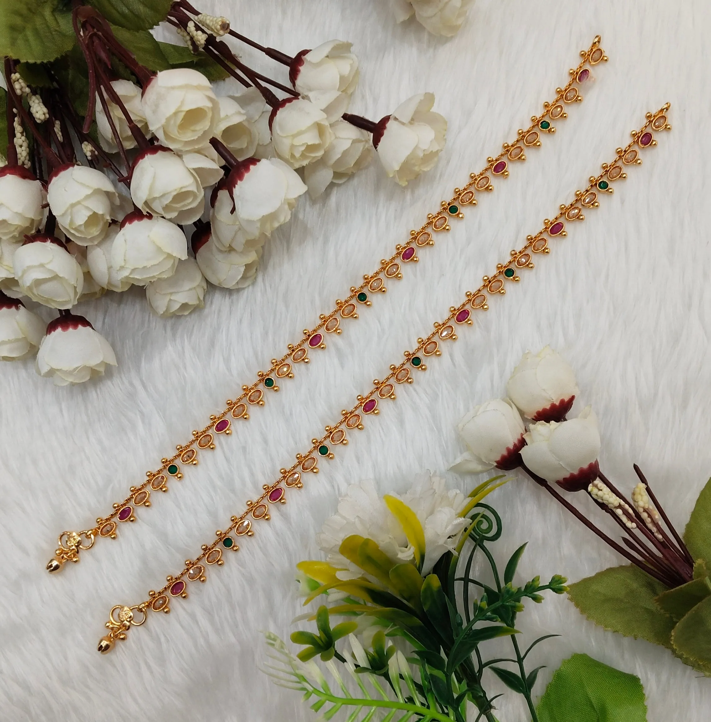 Gold Anklets Jhanjar Payal Indian Jewellery  Set