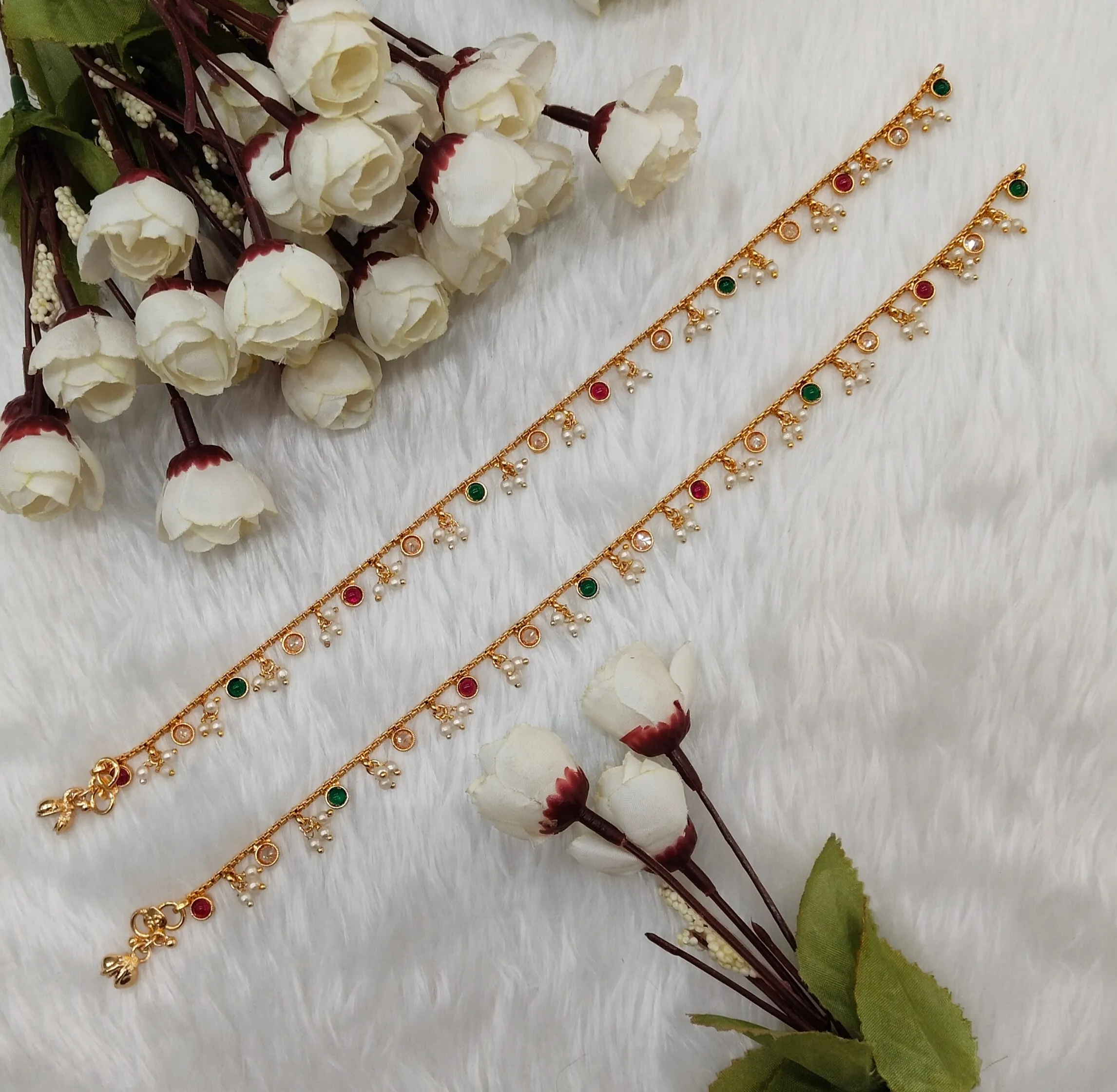 Gold Anklets Jhanjar Payal Indian Jewellery  Set