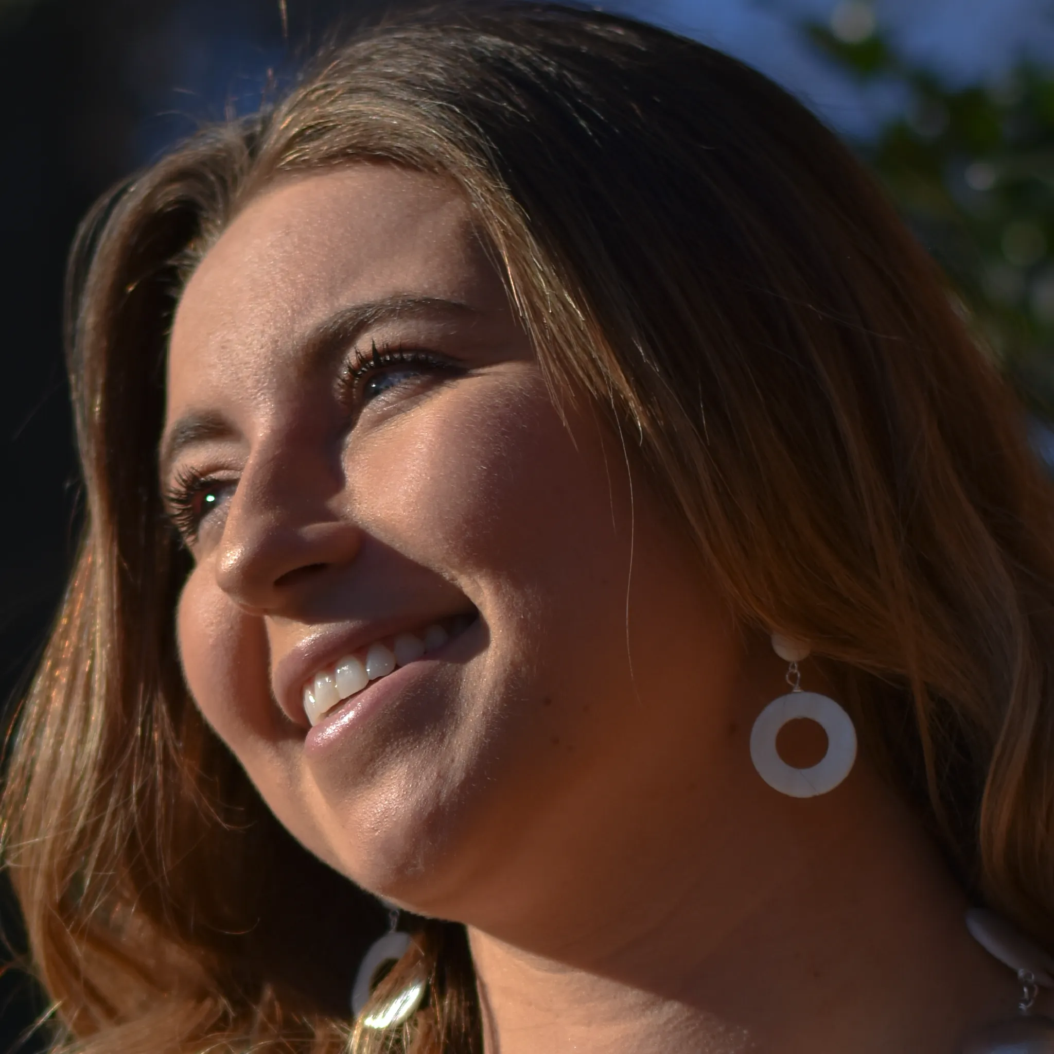 Gold Earrings with Mother of Pearl