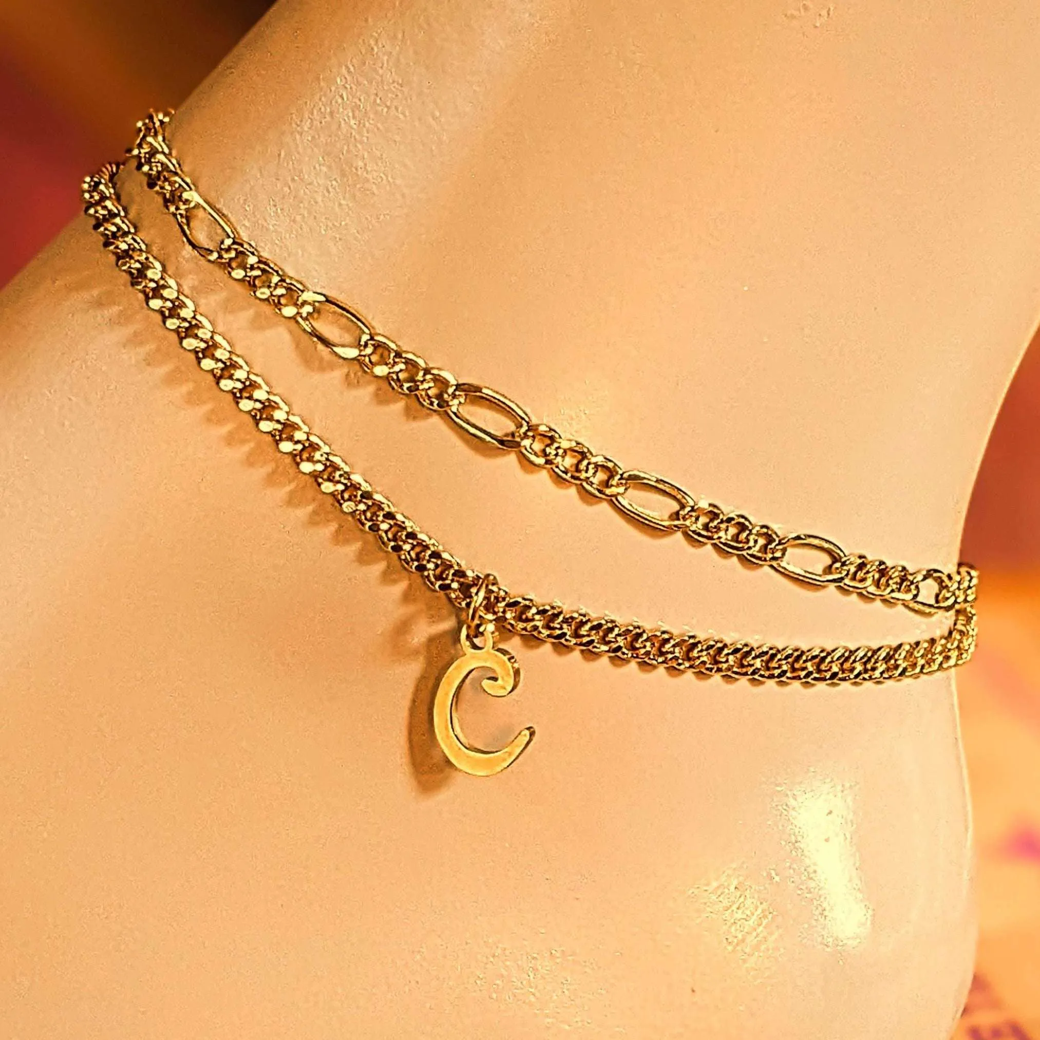 Gold Figaro Chain Anklet