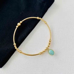 Gold Larimar Gemstone Bracelet