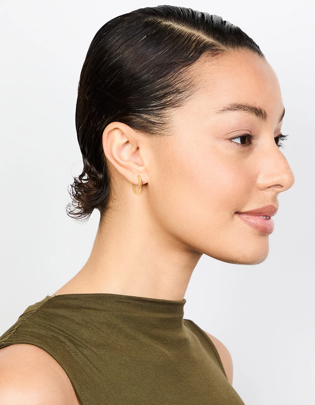 Gold Plated Titanium Medium Classic Hoop Earrings