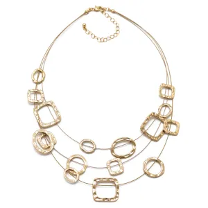 GOLD WIRE METAL NECKLACE #SC16631A_GOLD (NC11/BE14)