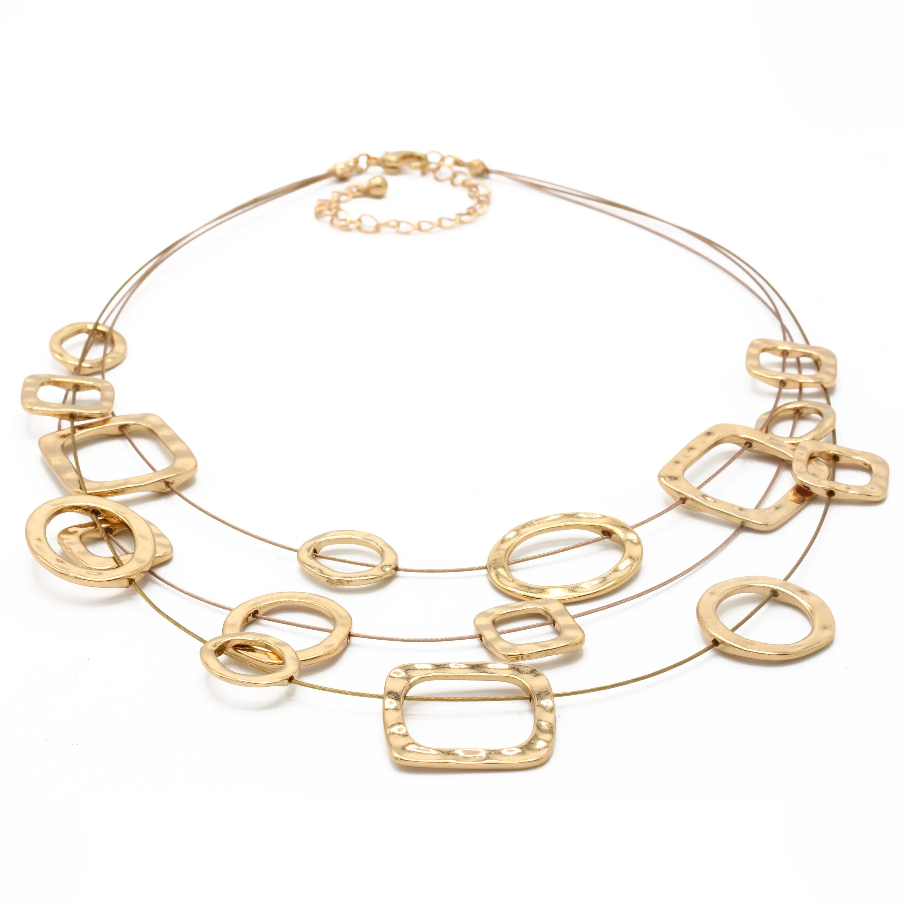 GOLD WIRE METAL NECKLACE #SC16631A_GOLD (NC11/BE14)