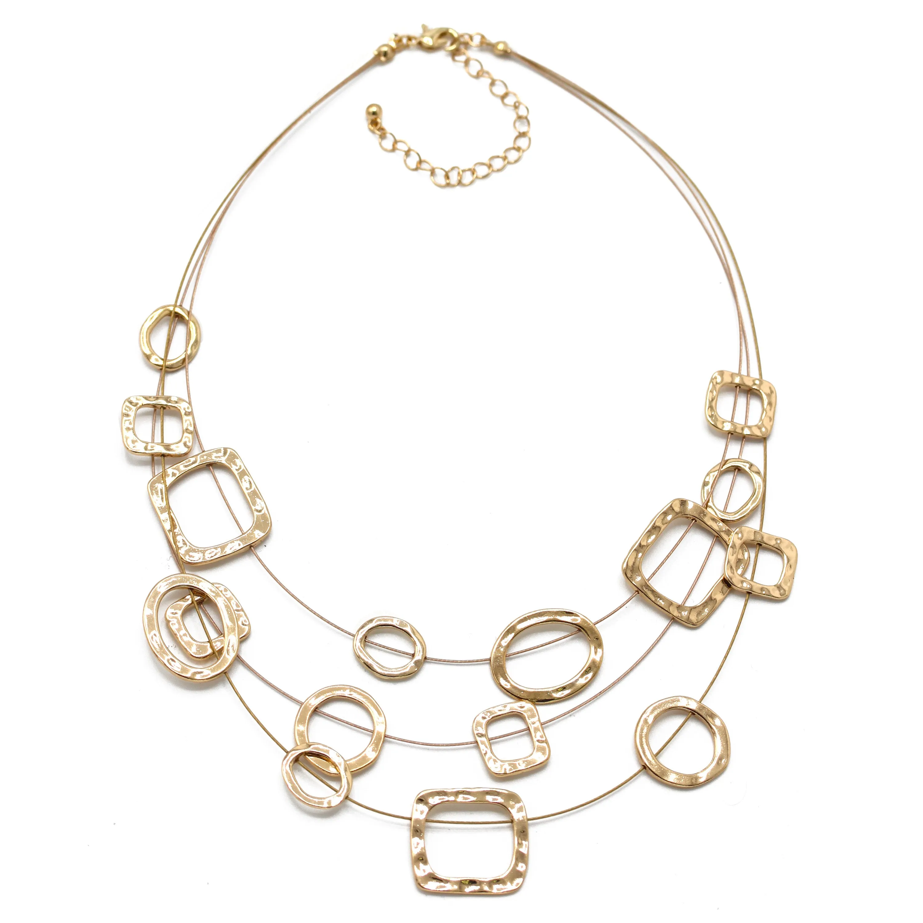 GOLD WIRE METAL NECKLACE #SC16631A_GOLD (NC11/BE14)