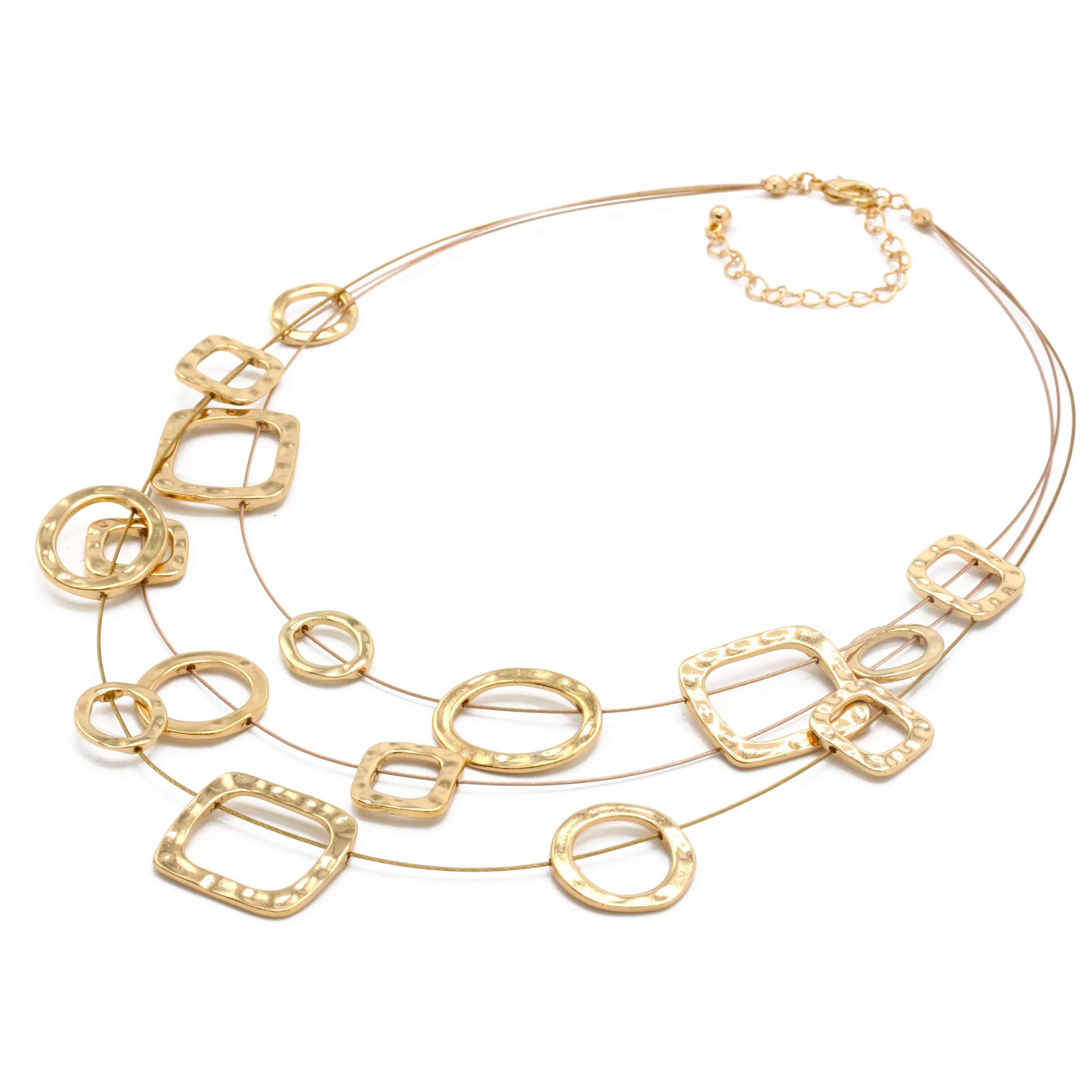 GOLD WIRE METAL NECKLACE #SC16631A_GOLD (NC11/BE14)