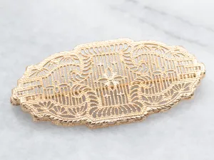 Gorgeous 1920's Floral Filigree Brooch