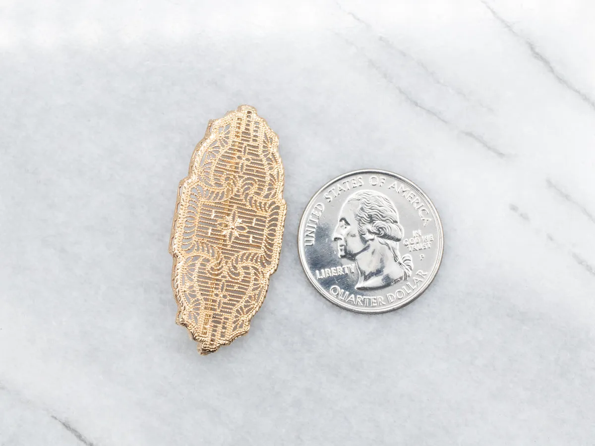 Gorgeous 1920's Floral Filigree Brooch