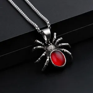 Gothic Red Stone Biker Gothic Necklace
