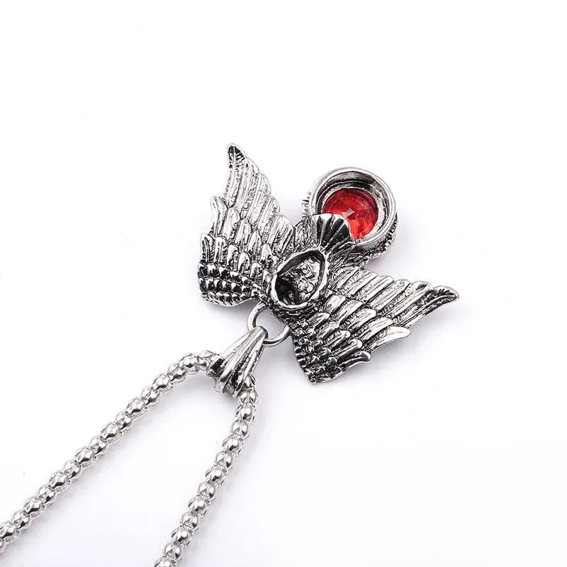Gothic Red Stone Biker Gothic Necklace