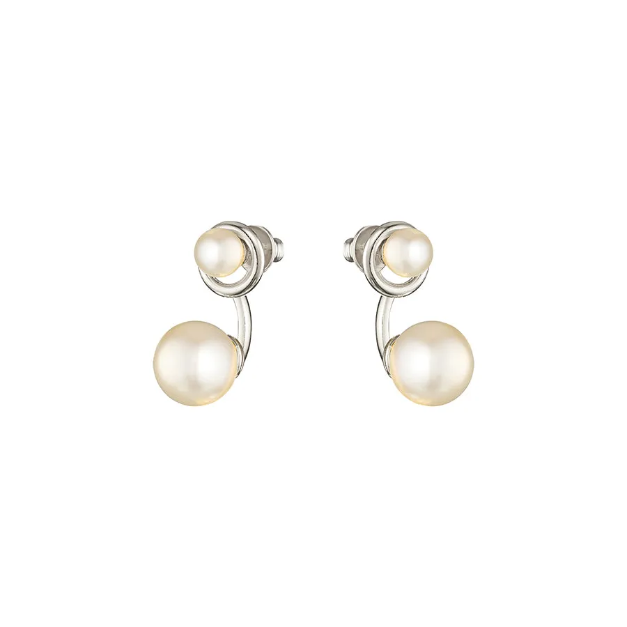 GRACE PEARL EARRINGS - SILVER