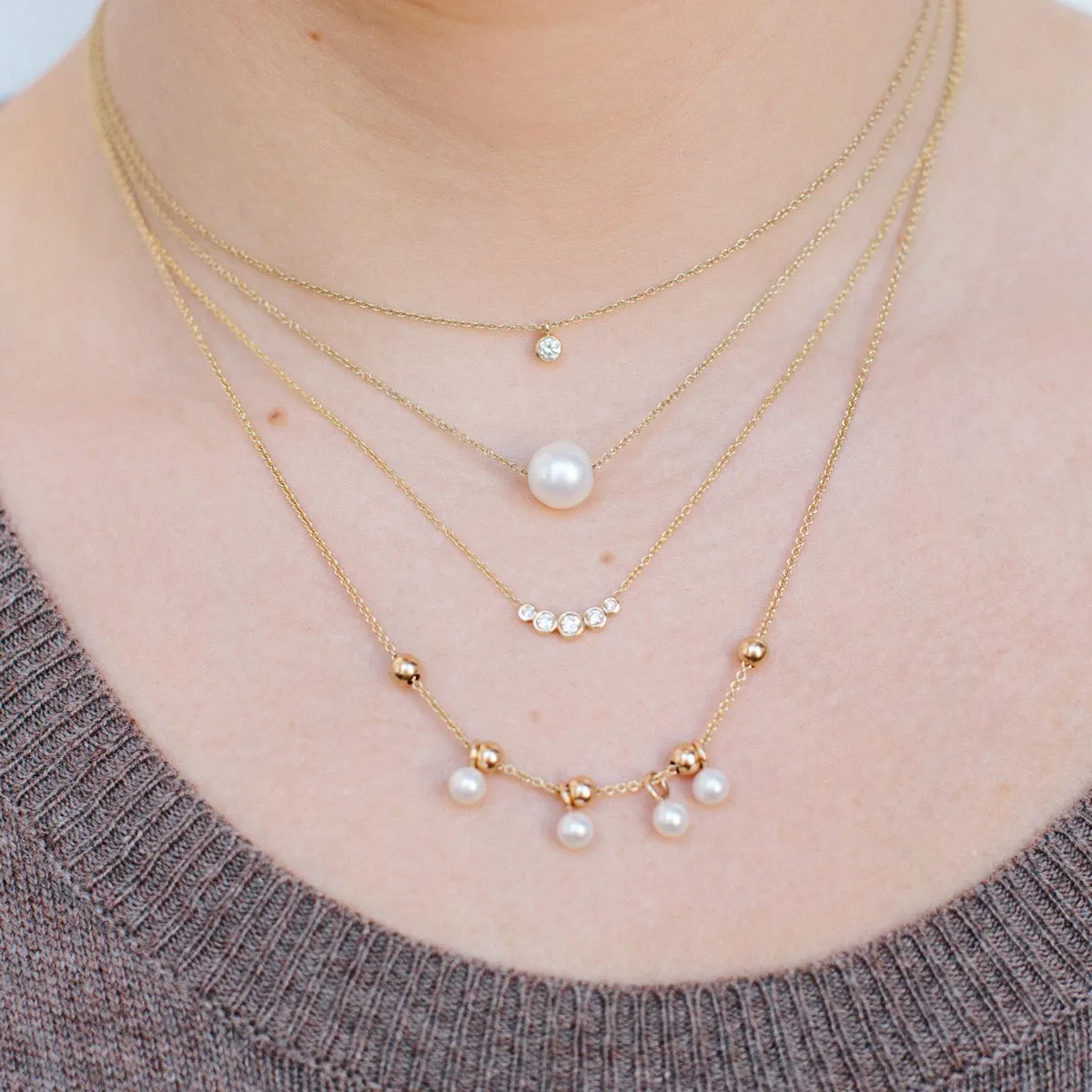 Graduated 5 Bezel Diamond Necklace