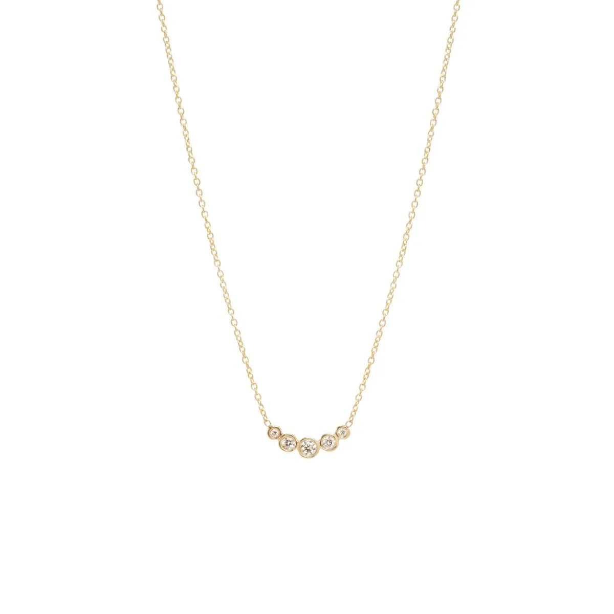 Graduated 5 Bezel Diamond Necklace