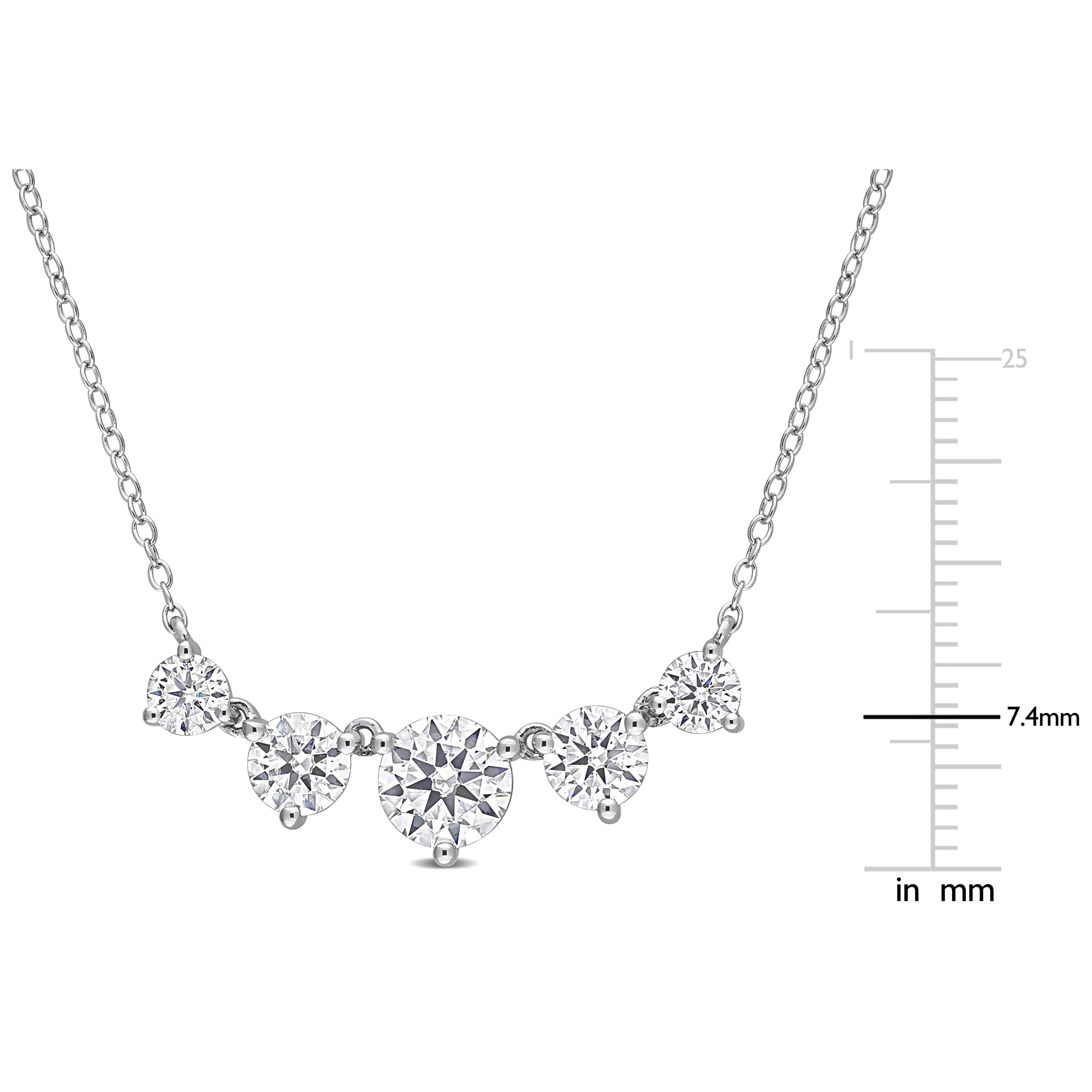 Graduated Moissanite Bar Necklace