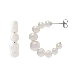 Graduated Pearl Hoops