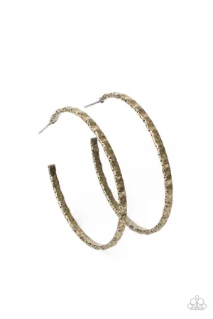 Grungy Grit Brass Paparazzi Earrings