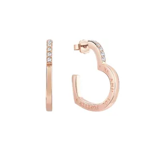 Guess EarringÂ Ip RosegoldÂ Â HoopÂ WithÂ TriangleÂ & Crystal
