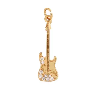 Guitar Rock Charm For Charm Necklace & Bracelet