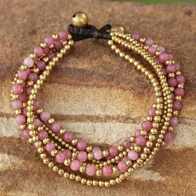 Handcrafted Brass and Quartz Bracelet