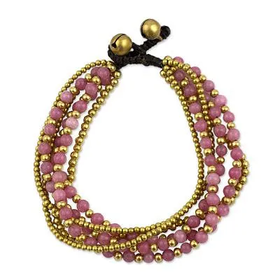 Handcrafted Brass and Quartz Bracelet