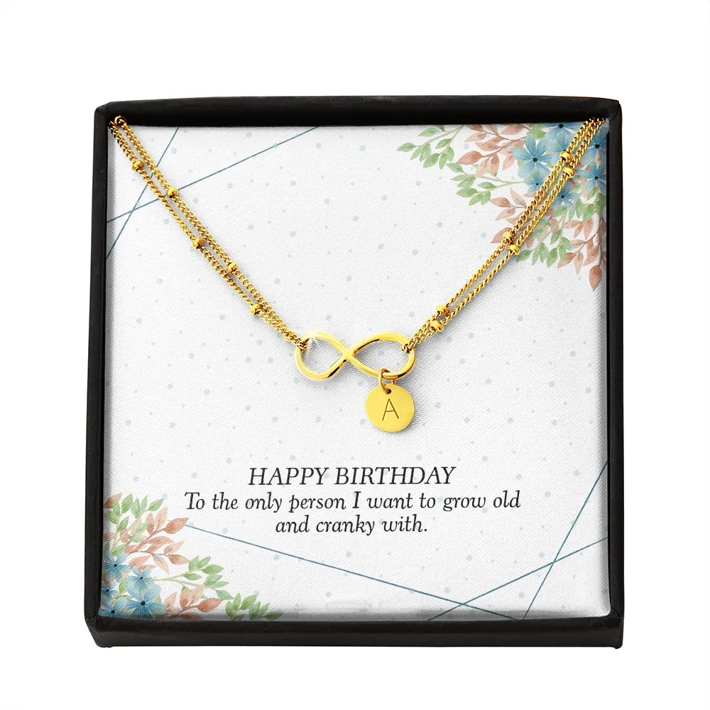 Happy Birthday-Initial Infinity Bracelet