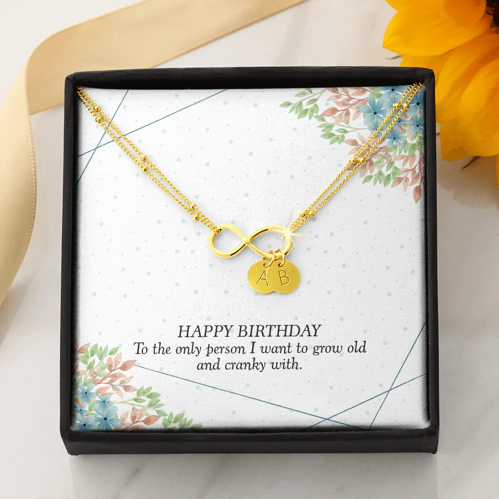 Happy Birthday-Initial Infinity Bracelet