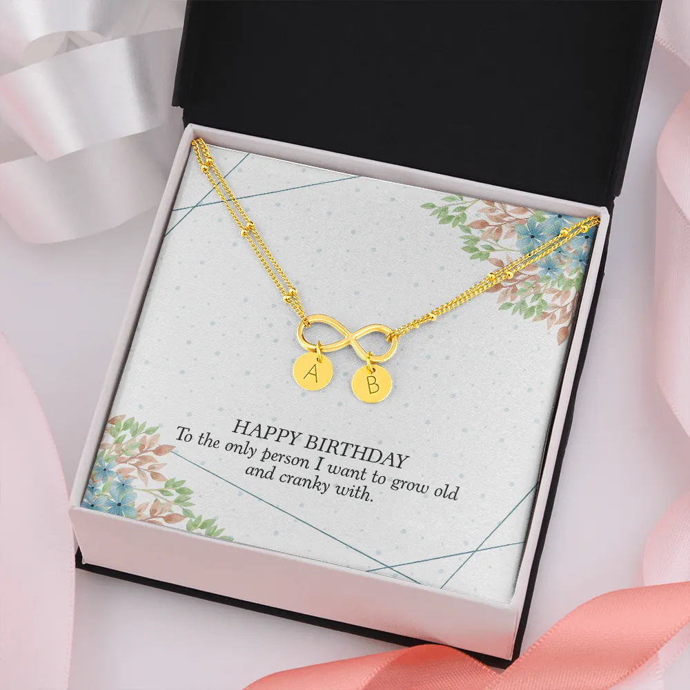 Happy Birthday-Initial Infinity Bracelet