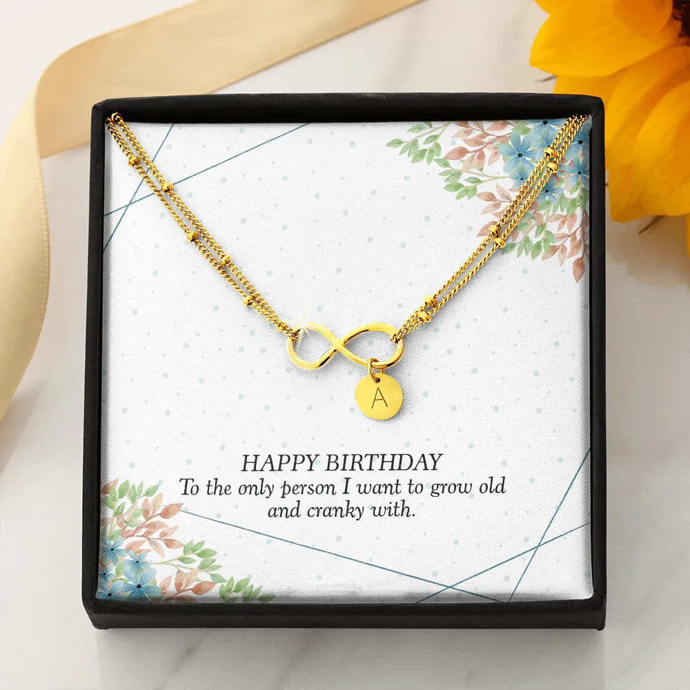 Happy Birthday-Initial Infinity Bracelet