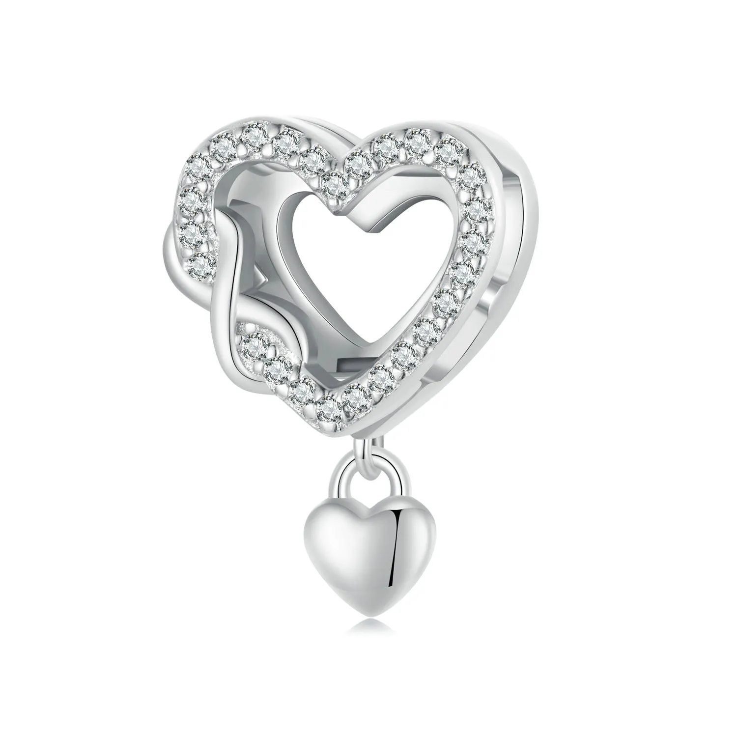 Heart Infinity Reflexion Charm