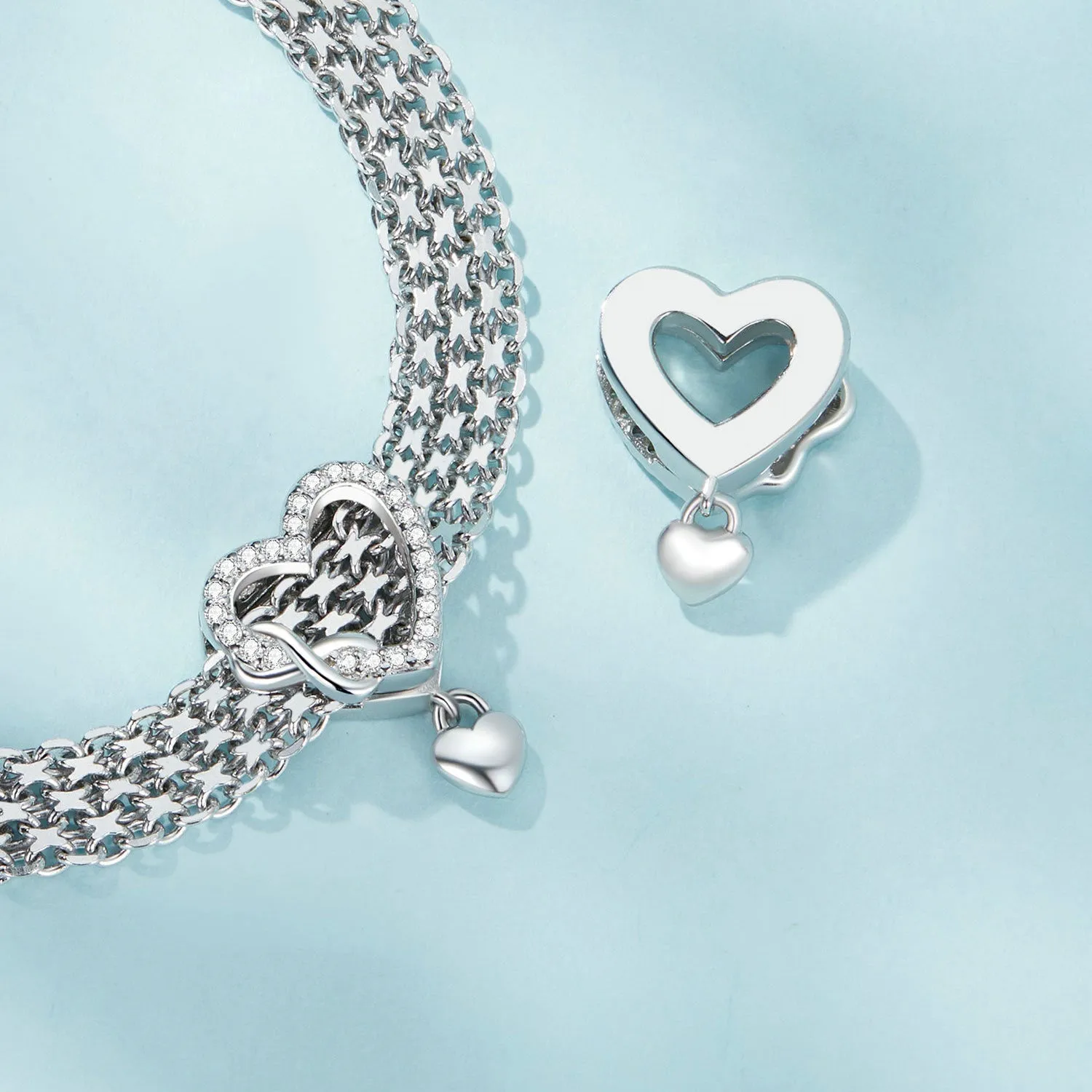 Heart Infinity Reflexion Charm